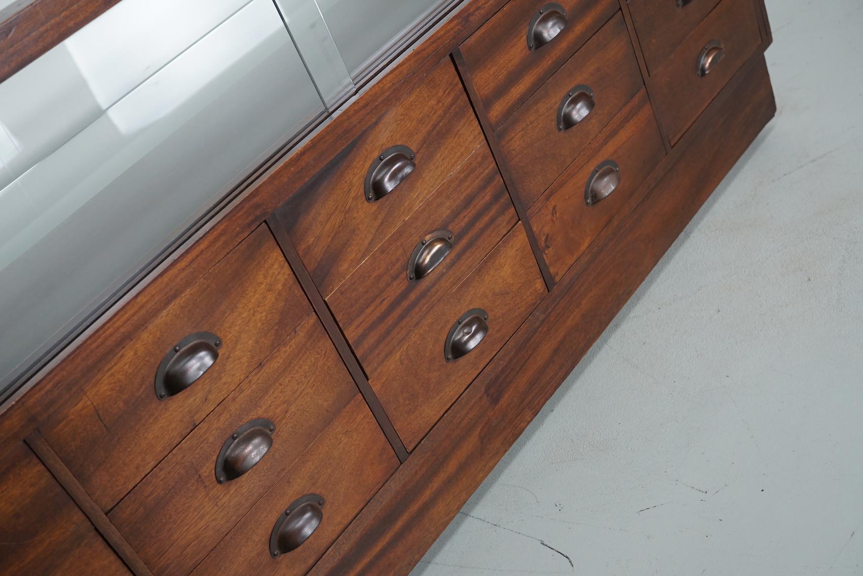 British Mahogany Haberdashery Cabinet or Shop Counter, 1940s For Sale 9