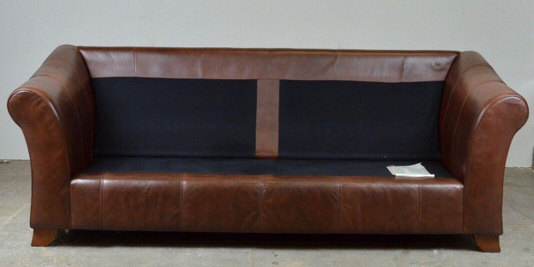 British Marks & Spencer Abbey 3 Seater Brown Leather Sofa / Armchair Available 4