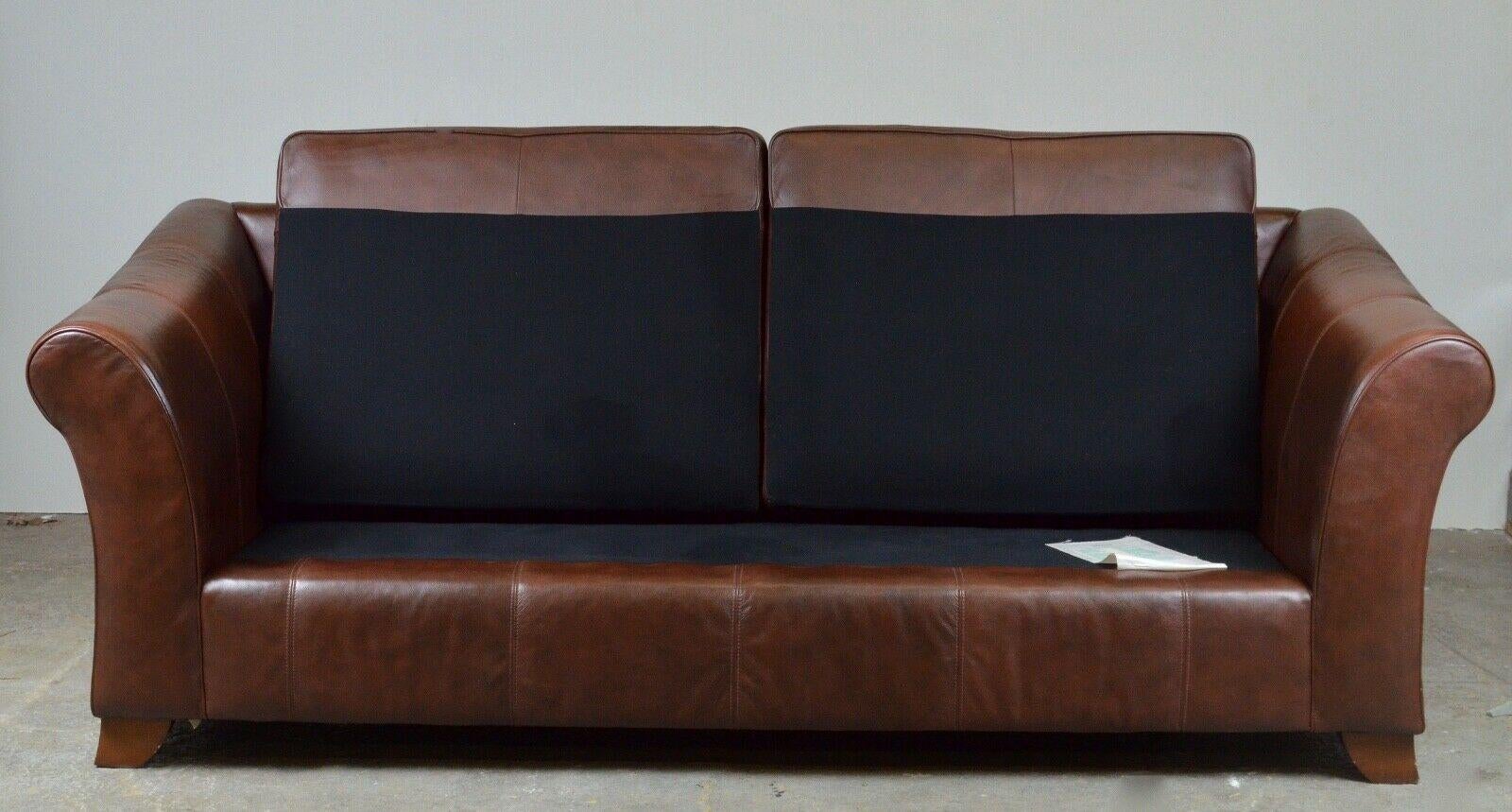 20th Century British Marks & Spencer Abbey 3 Seater Brown Leather Sofa / Armchair Available
