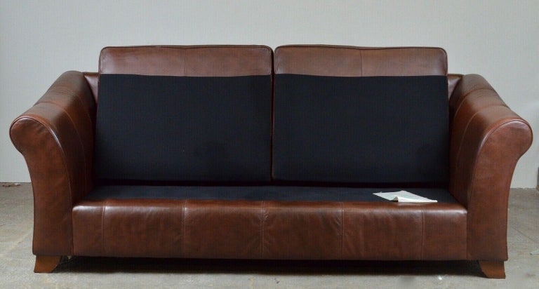 British Marks & Spencer Abbey 3 Seater Brown Leather Sofa / Armchair Available 3