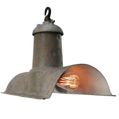 British metal industrial pendant light by Benjamin, UK