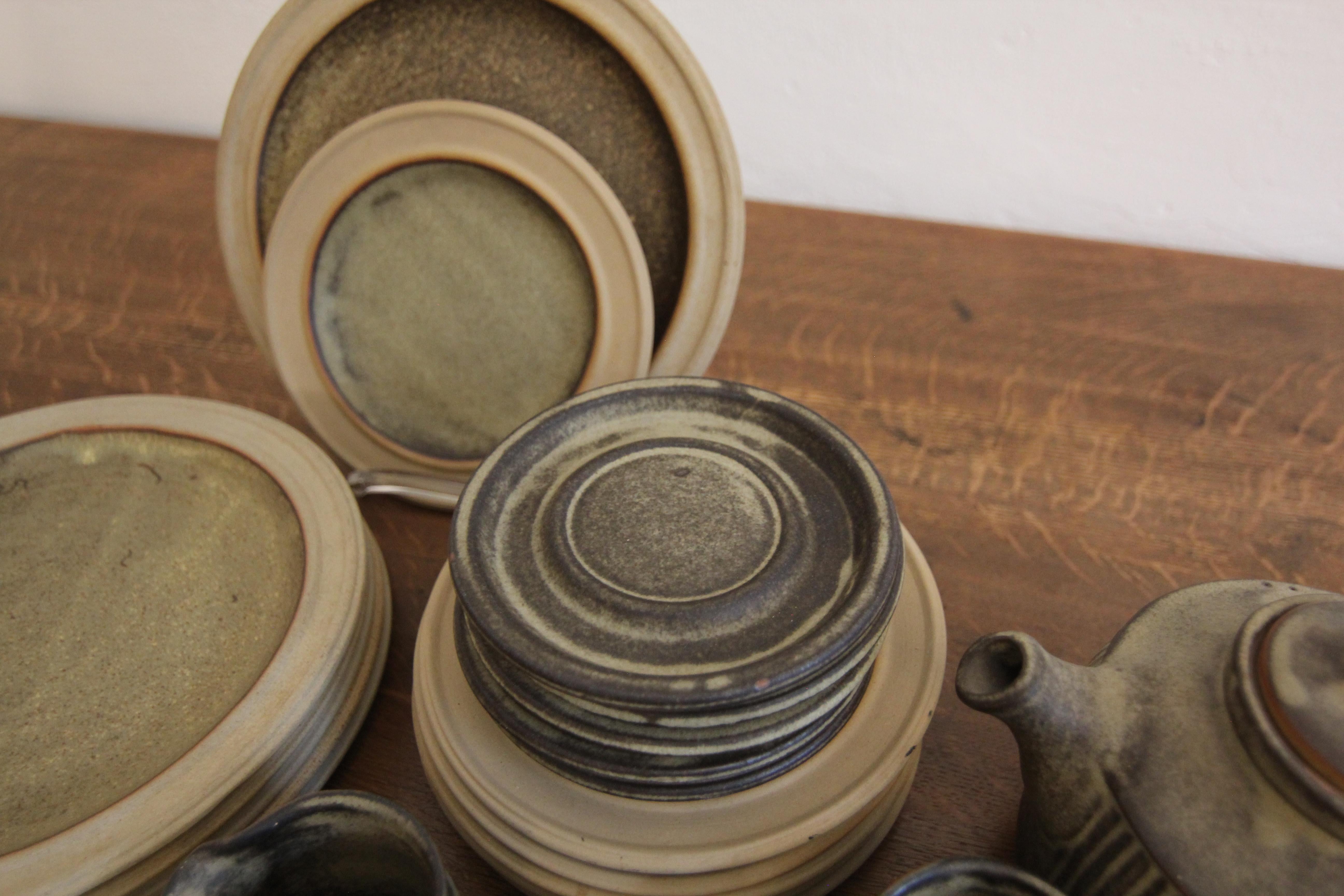 British Mid-Century Brutalism Tremar Pottery Tea Set 7