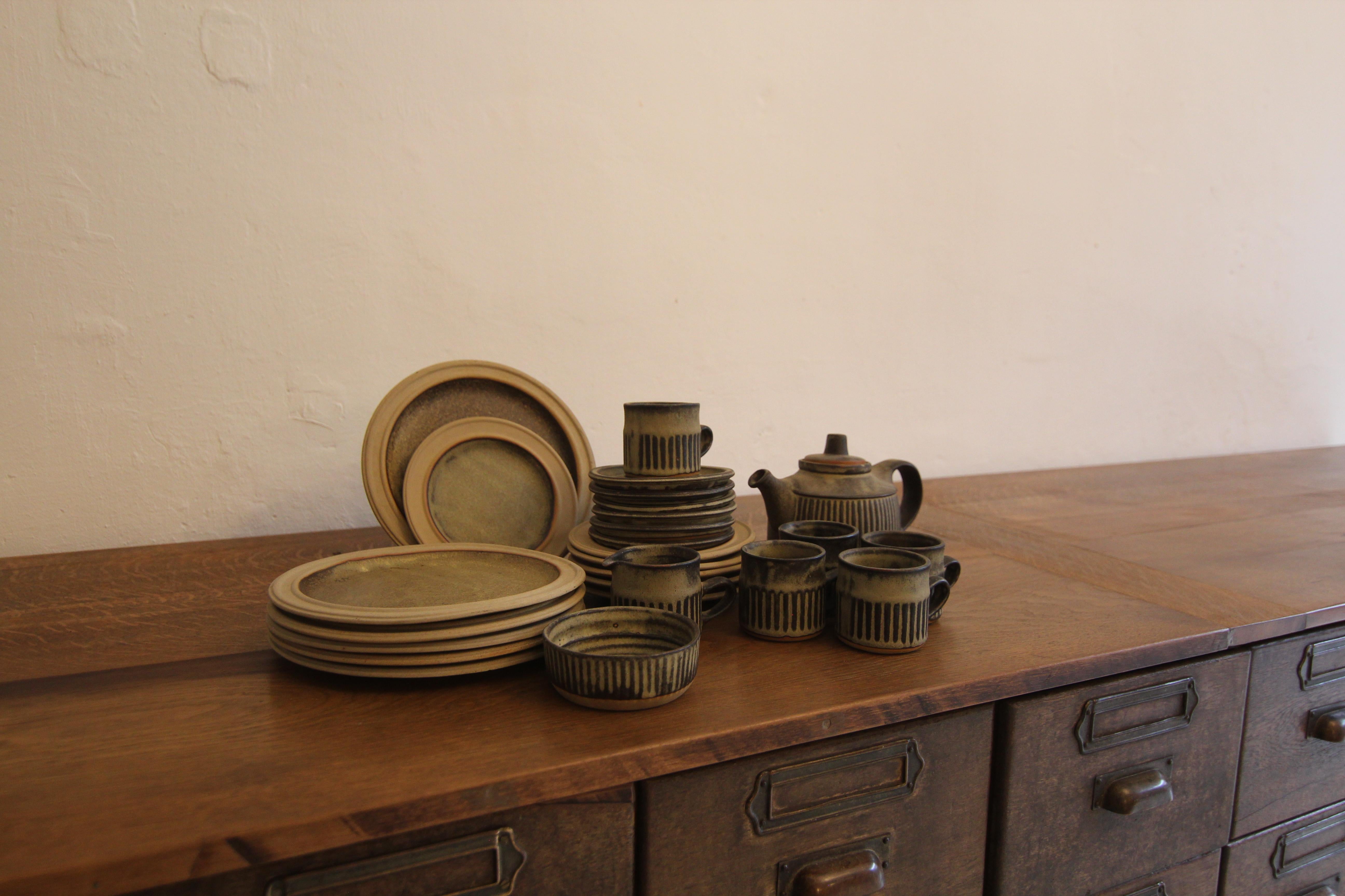 Mid-Century Modern British Mid-Century Brutalism Tremar Pottery Tea Set