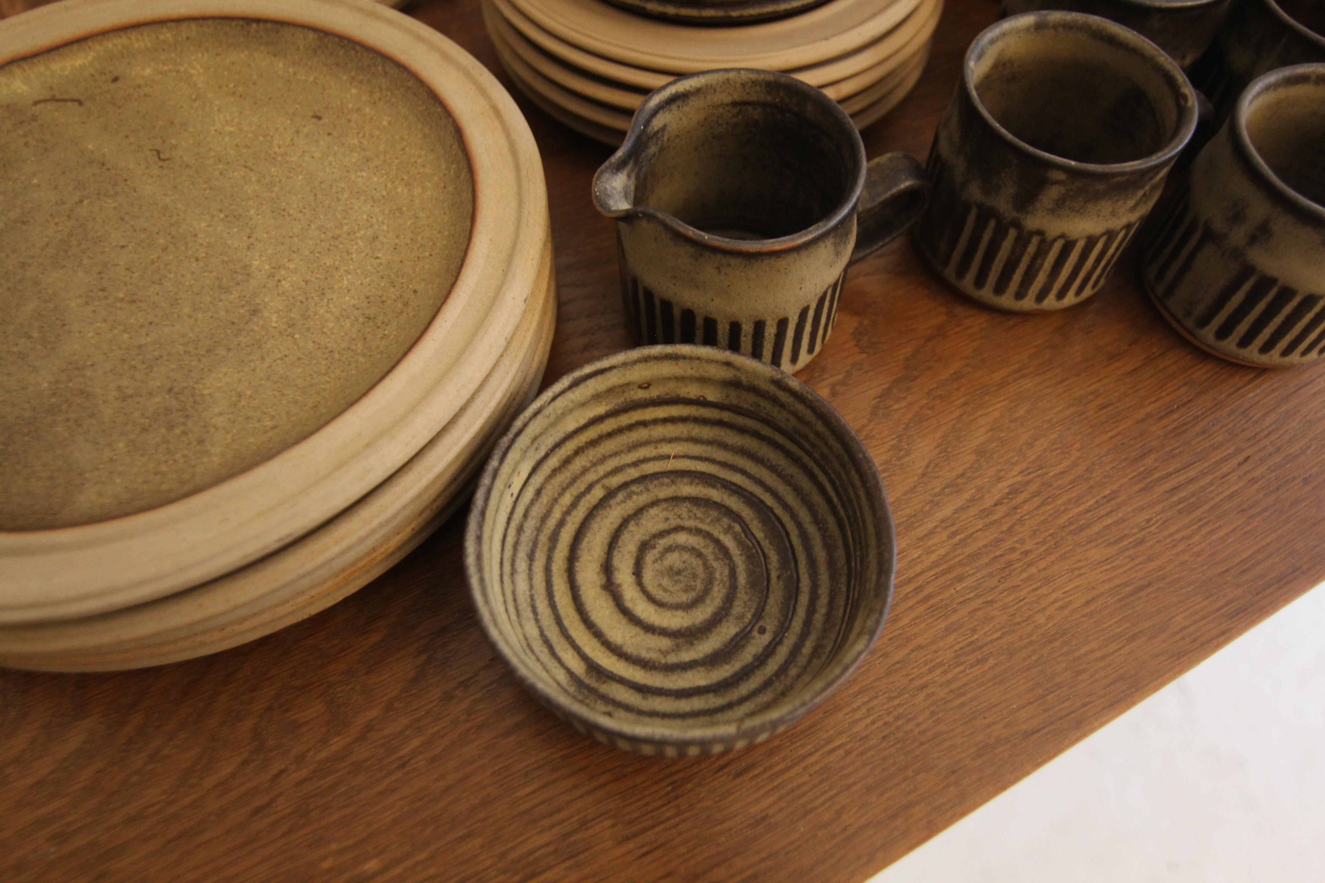 British Mid-Century Brutalism Tremar Pottery Tea Set 1