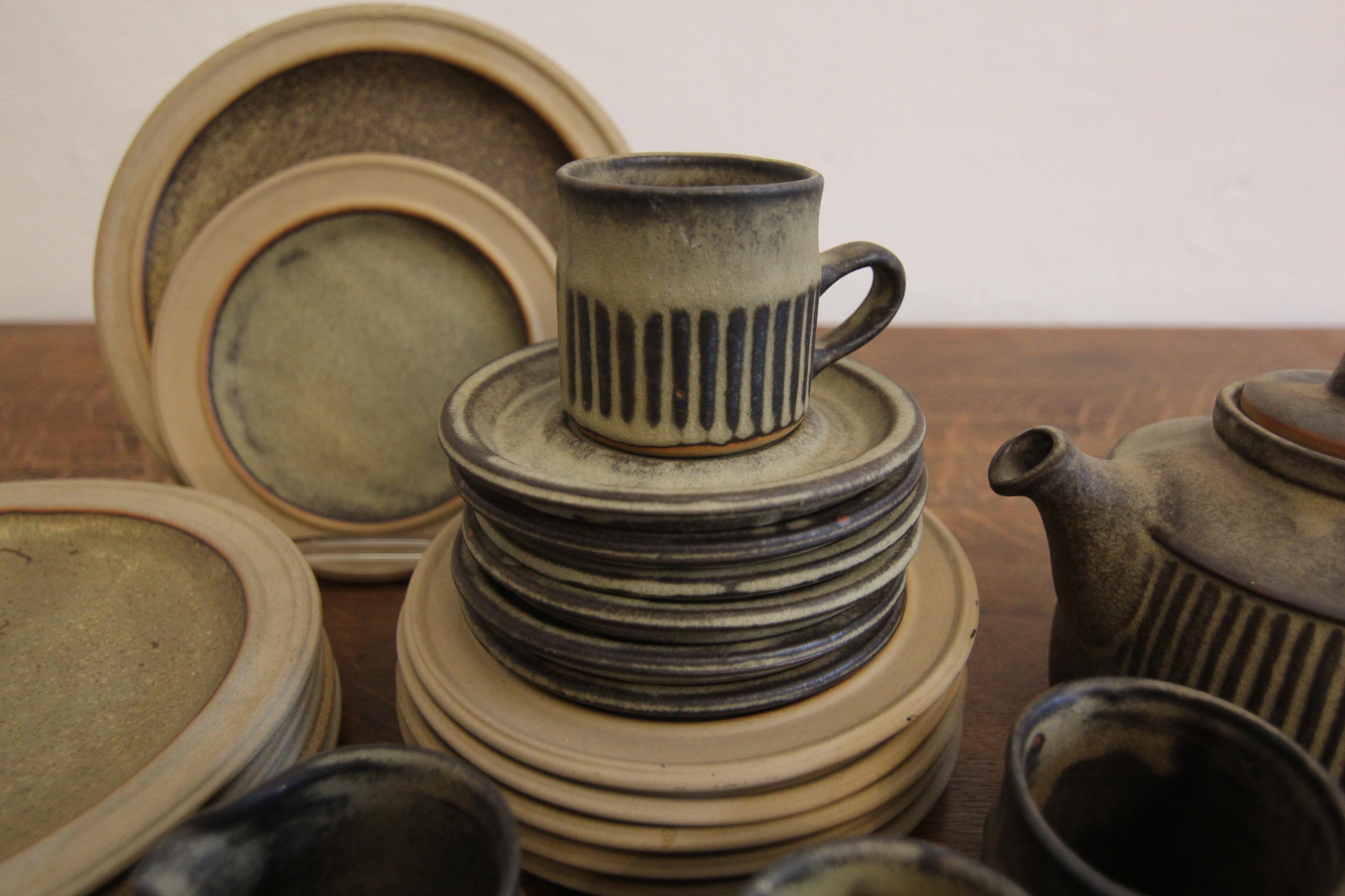 British Mid-Century Brutalism Tremar Pottery Tea Set 3
