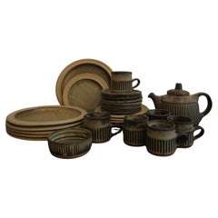 British Mid-Century Brutalism Tremar Pottery Tea Set