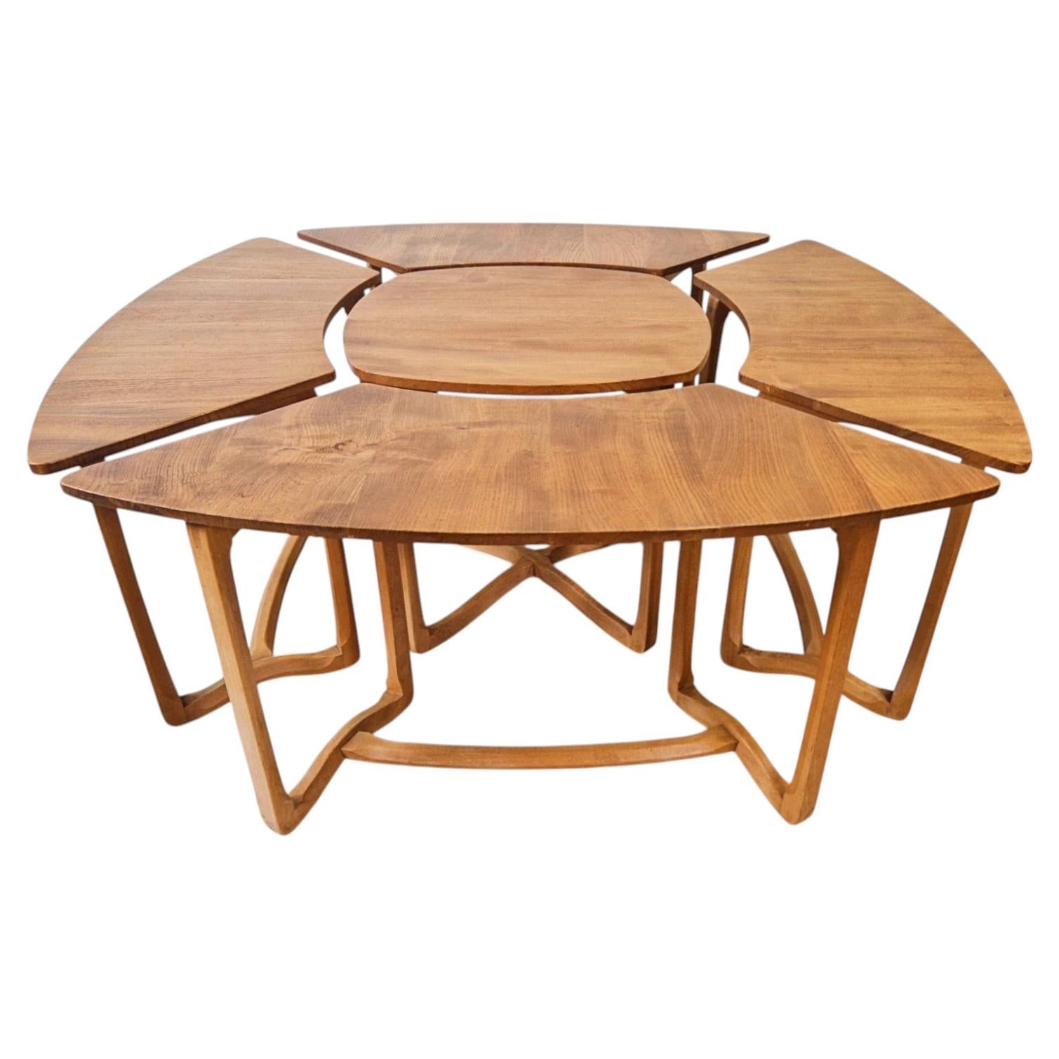 British Mid-Century Ercol Model 450 Solid Elm Supper Table For Sale