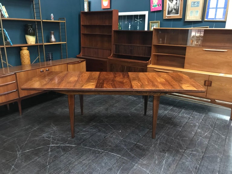 British Midcentury Extending Rosewood Dining Table by Alfred Cox For Sale 5