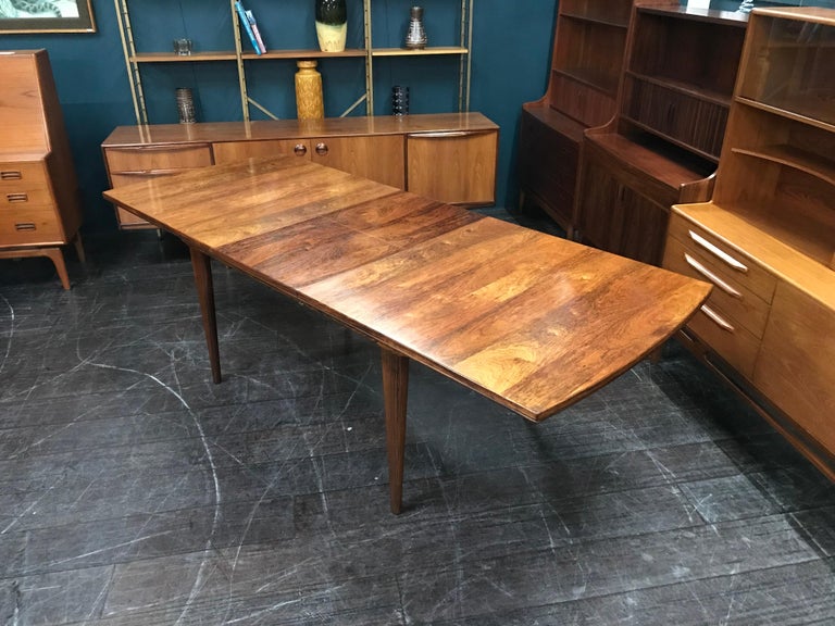 British Midcentury Extending Rosewood Dining Table by Alfred Cox For Sale 6