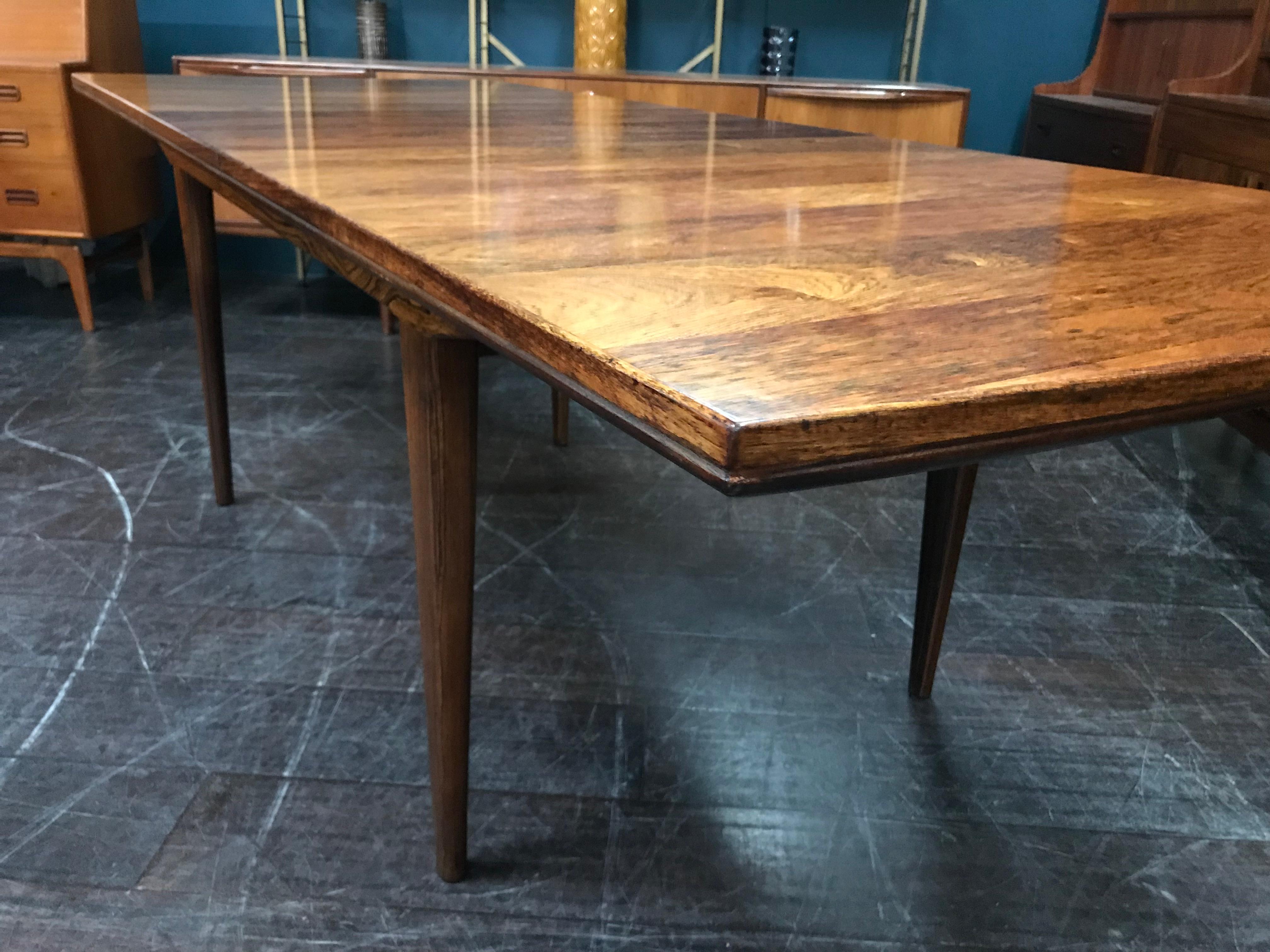 British Midcentury Extending Rosewood Dining Table by Alfred Cox For Sale 9