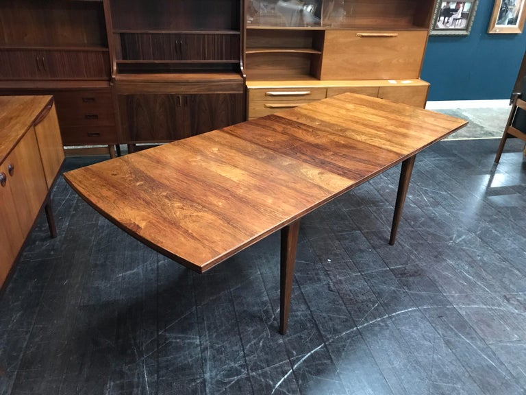 British Midcentury Extending Rosewood Dining Table by Alfred Cox For Sale 1