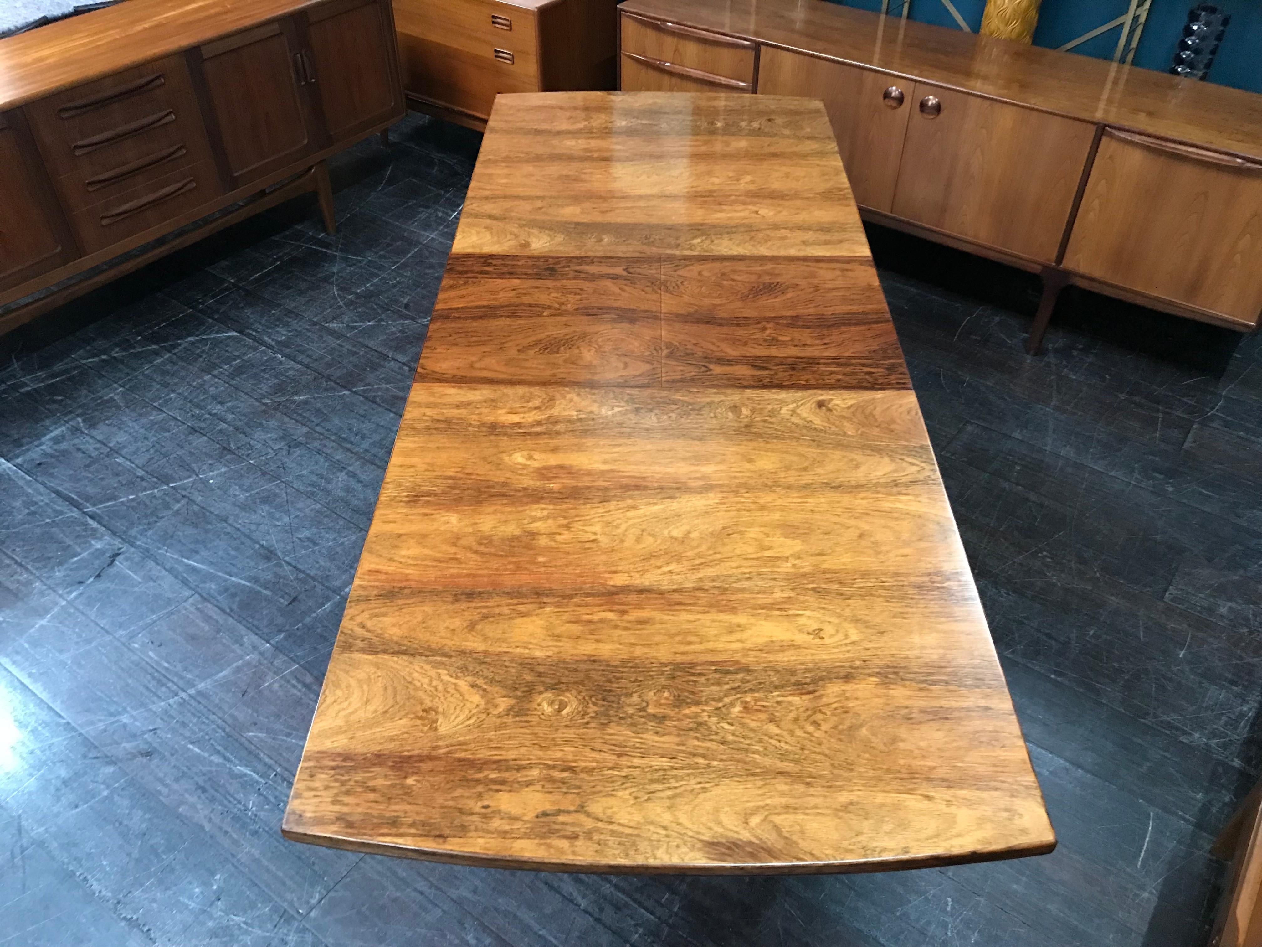 British Midcentury Extending Rosewood Dining Table by Alfred Cox For Sale 3