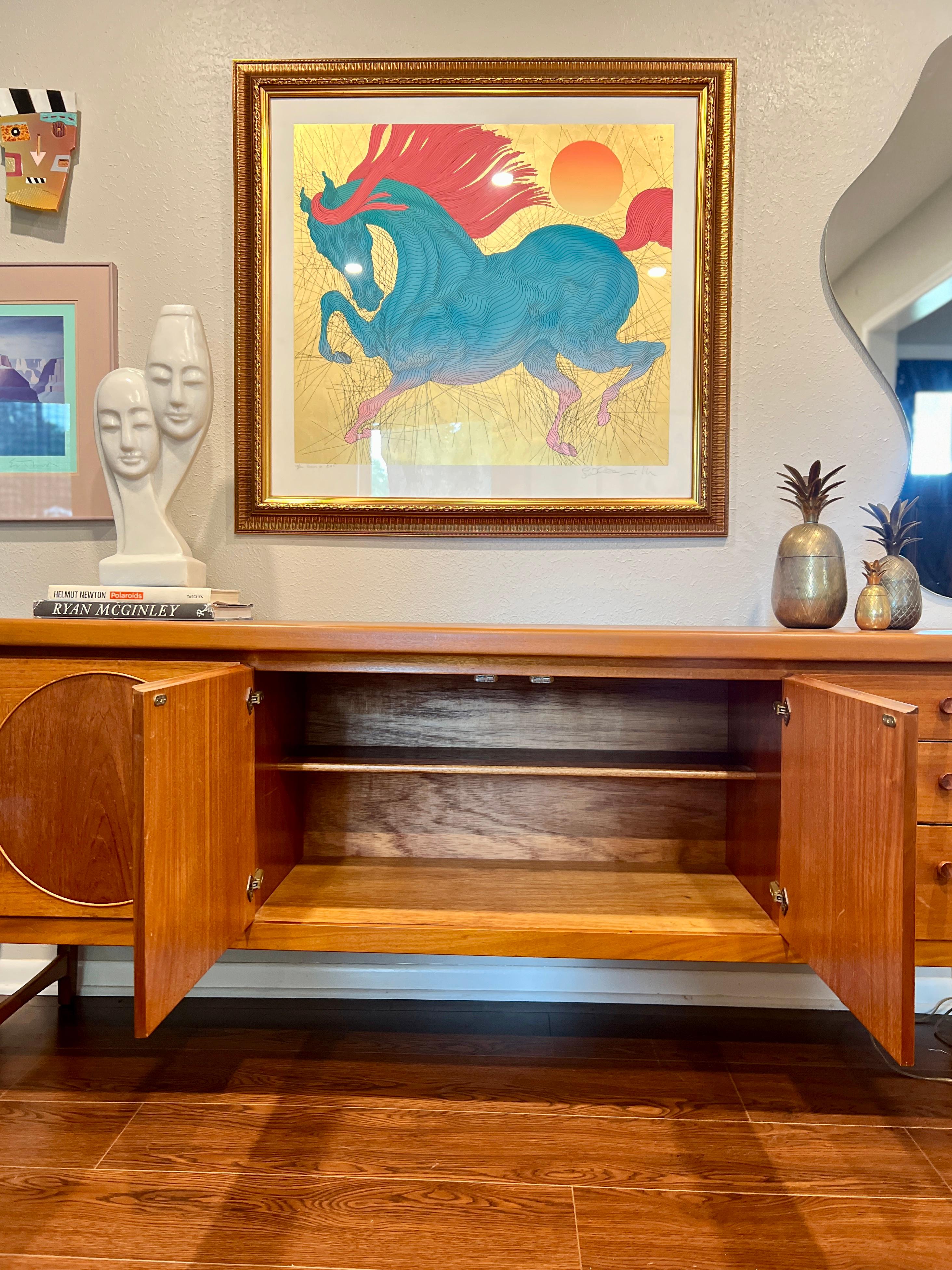 Mid-20th Century British mid century modern circle inlay teak sideboard by Nathan furniture