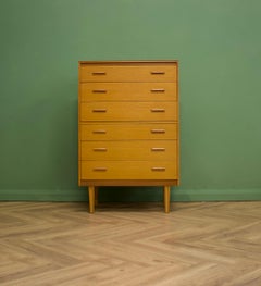 British Midcentury Oak Tallboy Chest of Drawers from Lebus, 1960s