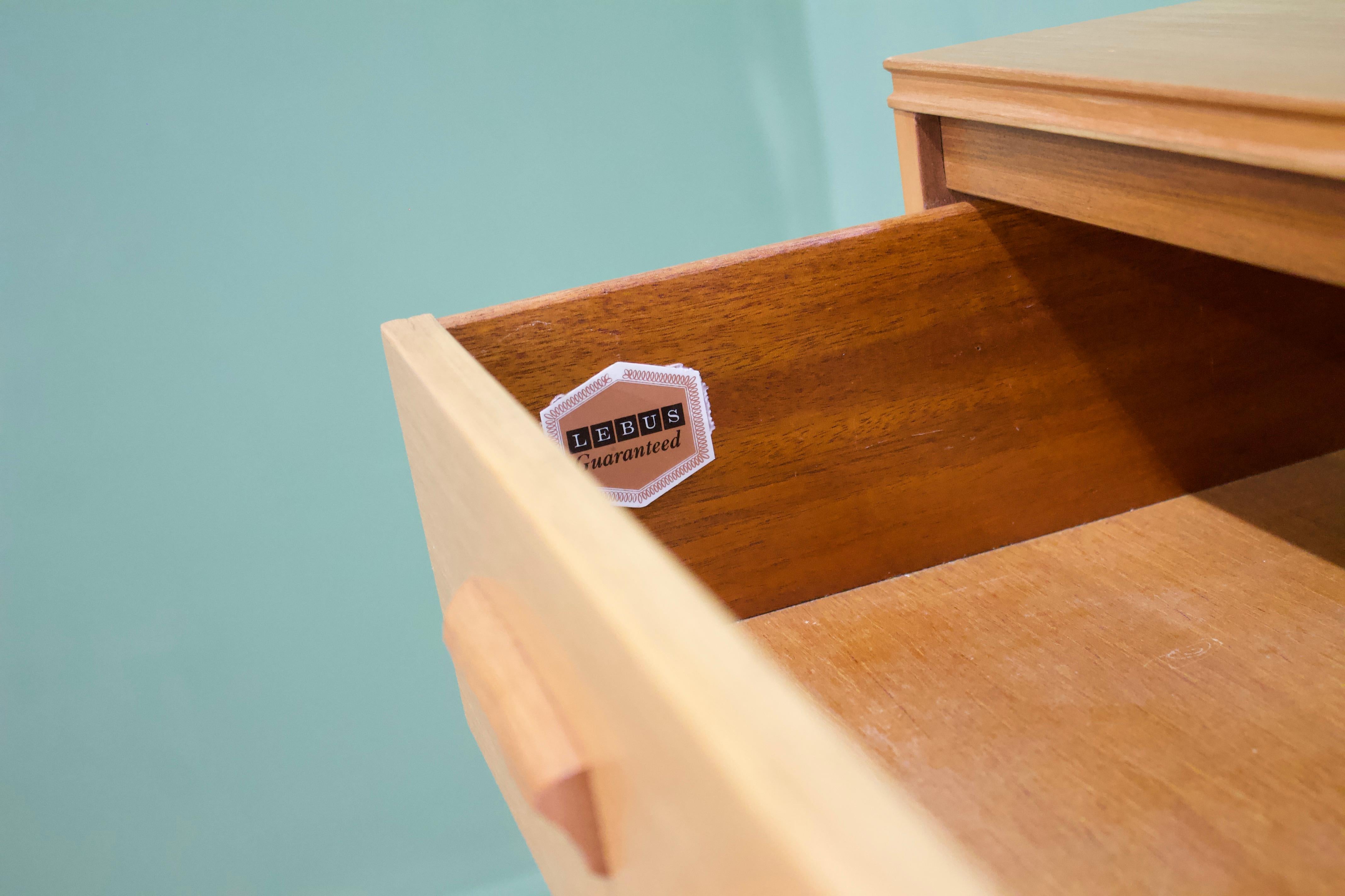 British Midcentury Oak Tallboy Chest of Drawers from Lebus, 1960s 2