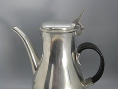 British Mid Century Royal Selangor Pewter & Rosewood Coffee Pot By Gerald Benney