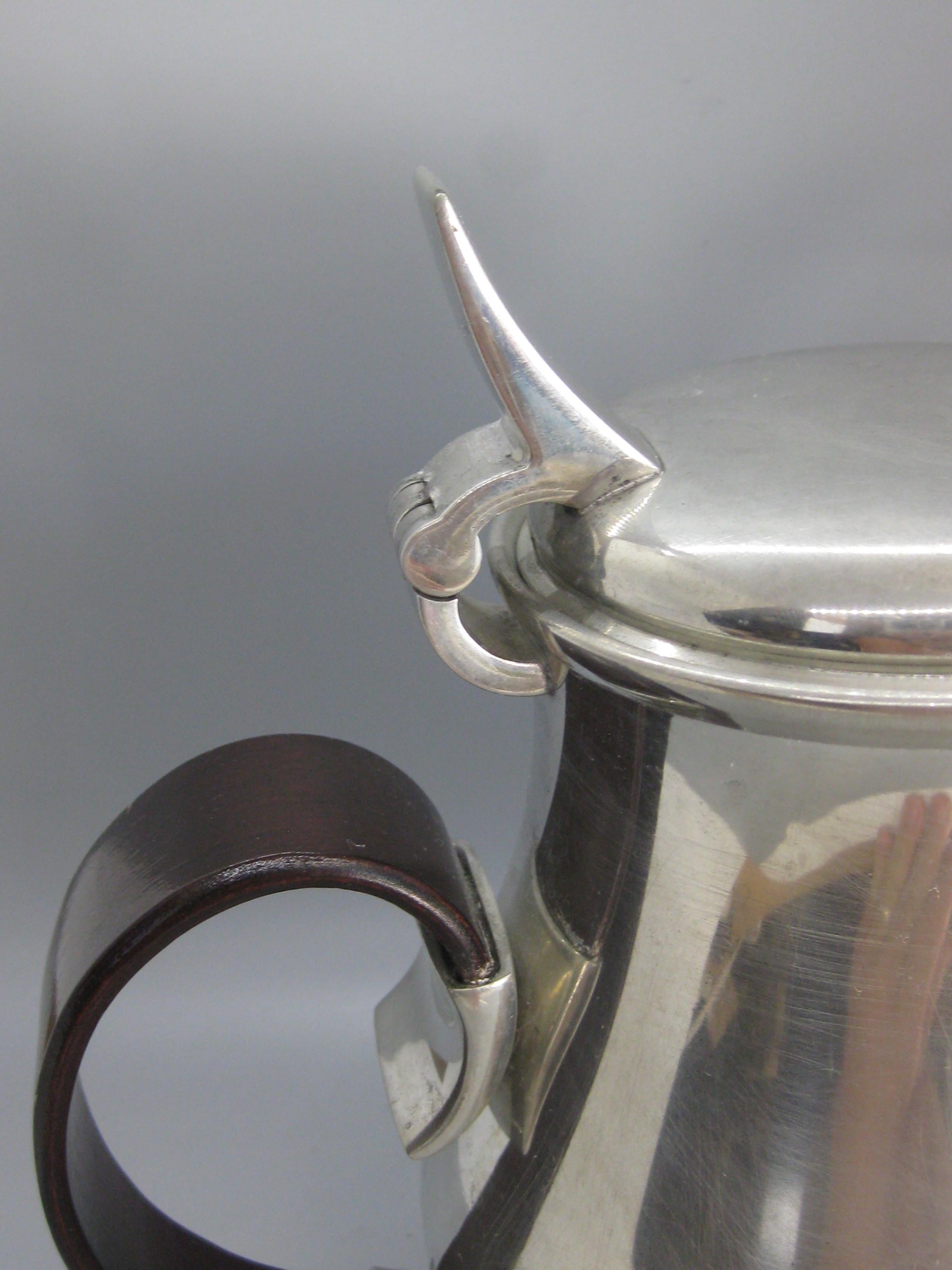 British Mid Century Royal Selangor Pewter & Rosewood Tea Pot By Gerald Benney For Sale 8