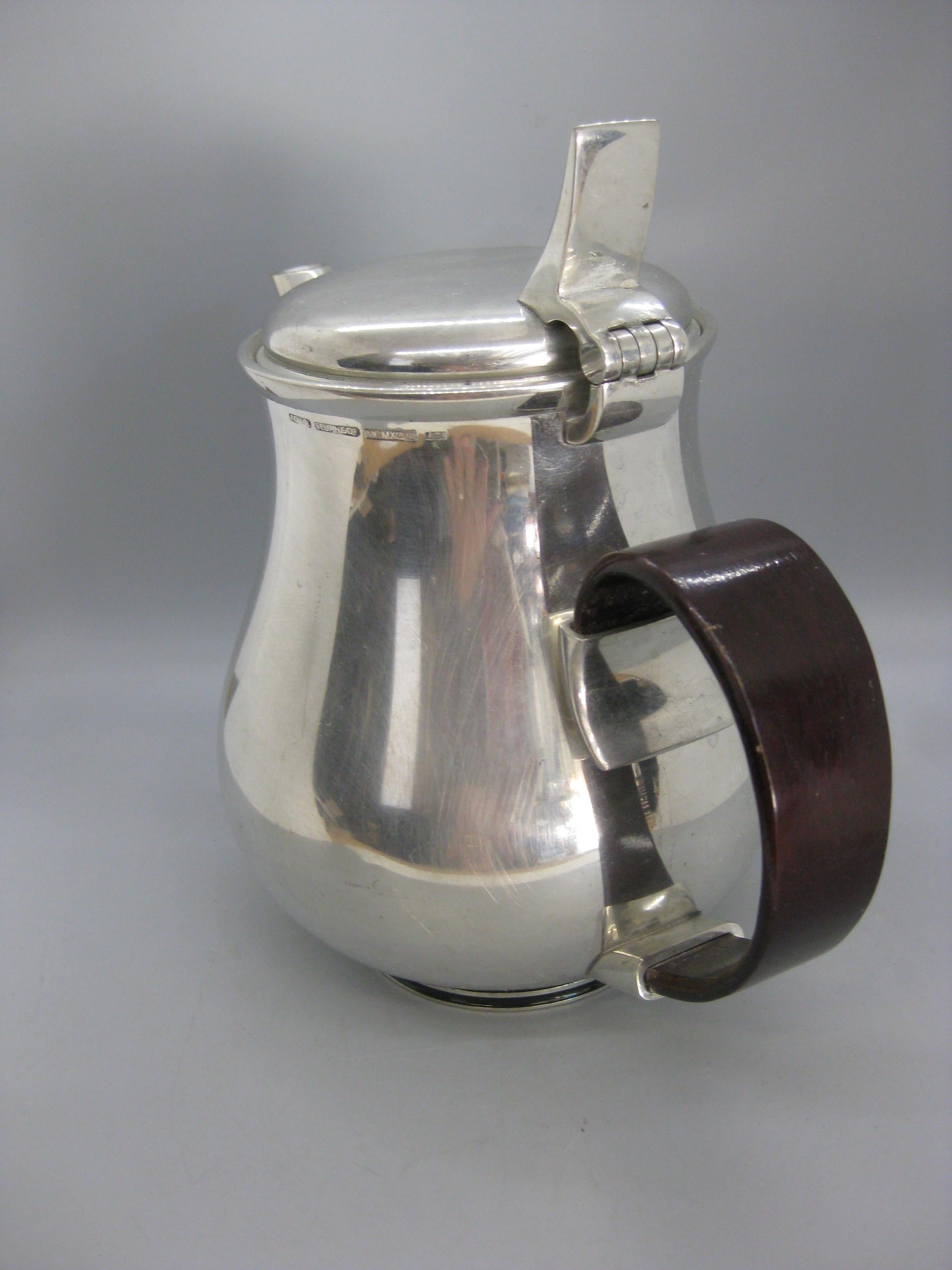 English British Mid Century Royal Selangor Pewter & Rosewood Tea Pot By Gerald Benney For Sale