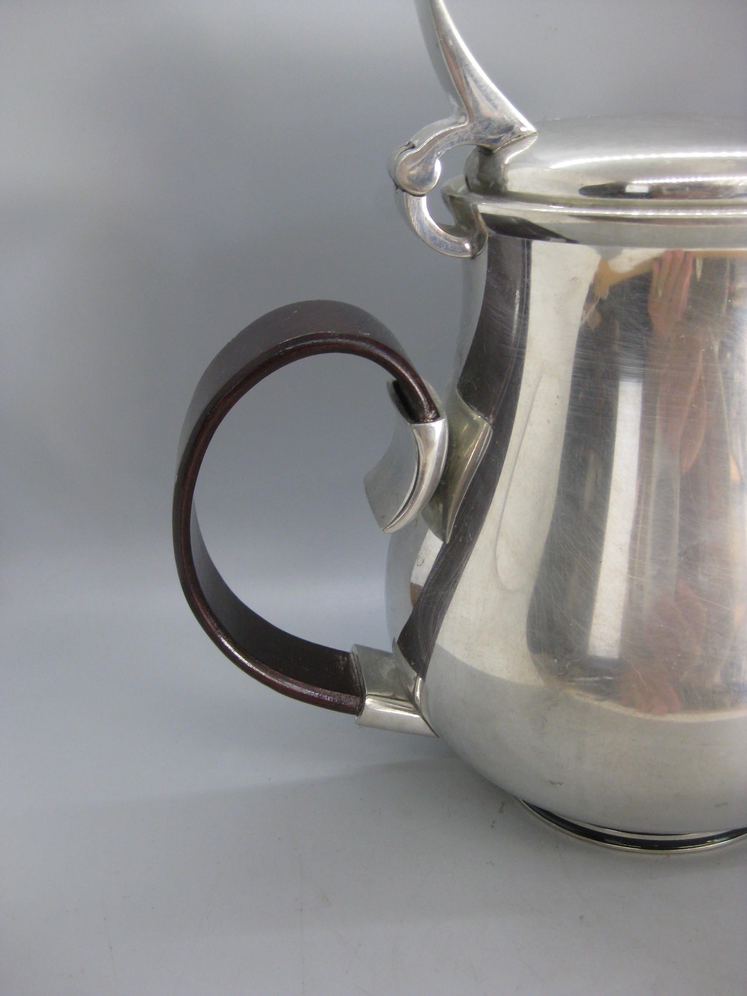 20th Century British Mid Century Royal Selangor Pewter & Rosewood Tea Pot By Gerald Benney For Sale