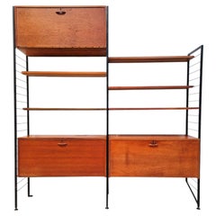 British Mid-Century Staples Ladderax Two-Bay Modular Teak Sideboard Unit