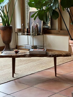 British, mid century yew coffee table in the organic style