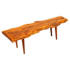 British, mid century yew coffee table in the organic style