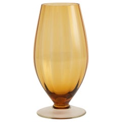 British Midcentury Amber Optic Glass Vase, circa 1970