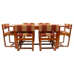 British Midcentury Extending Dining Table & 6 Chairs by Uniflex, c.1960