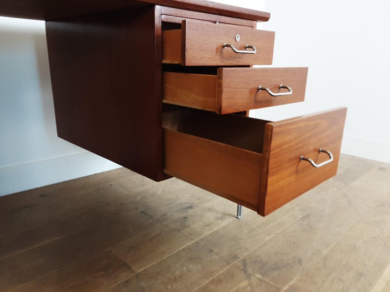 British Midcentury Teak Desk Designed by John and Sylvia Reid for Stag