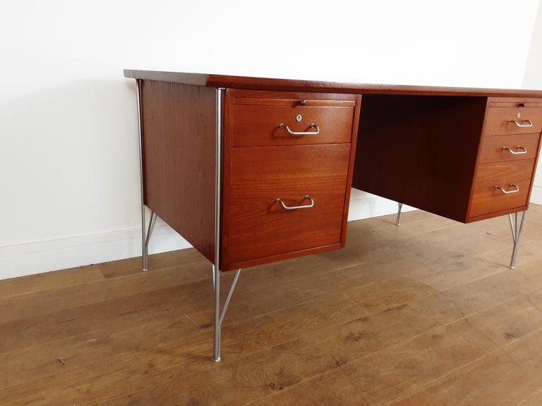 British Midcentury Teak Desk Designed by John and Sylvia Reid for Stag