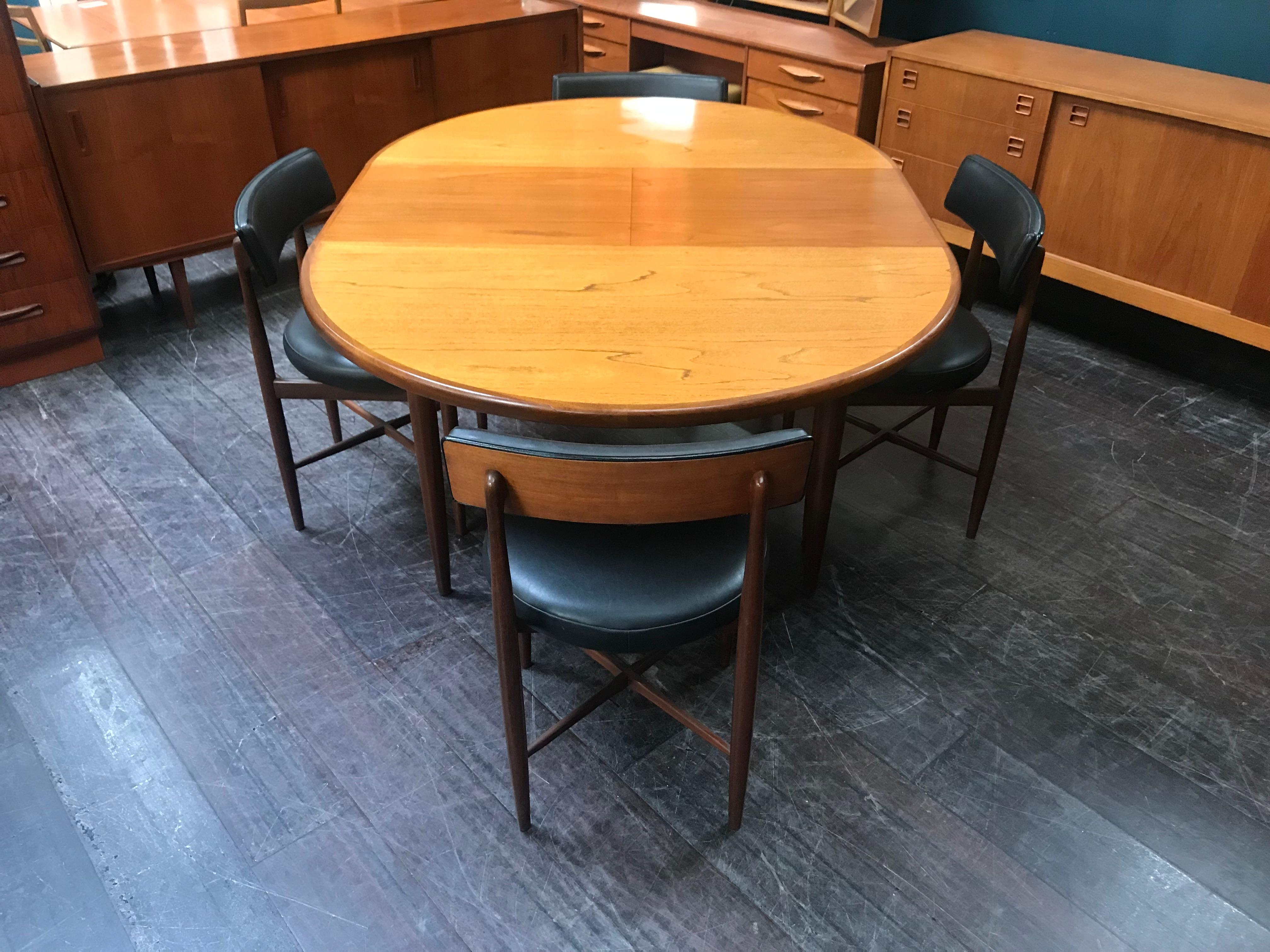British Midcentury Teak Dining Table G Plan with 4 Chairs by Ib Kofod-Larsen For Sale 3