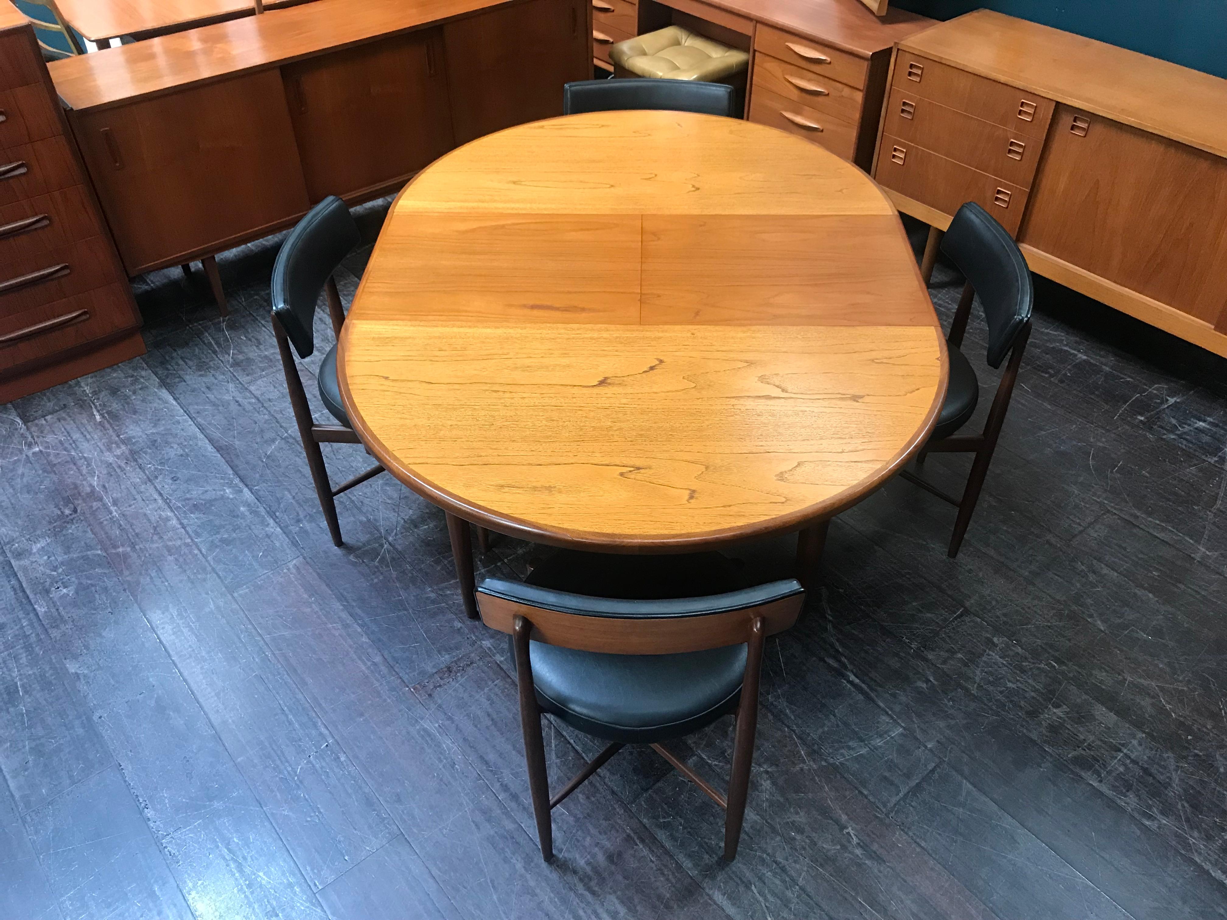 British Midcentury Teak Dining Table G Plan with 4 Chairs by Ib Kofod-Larsen For Sale 4