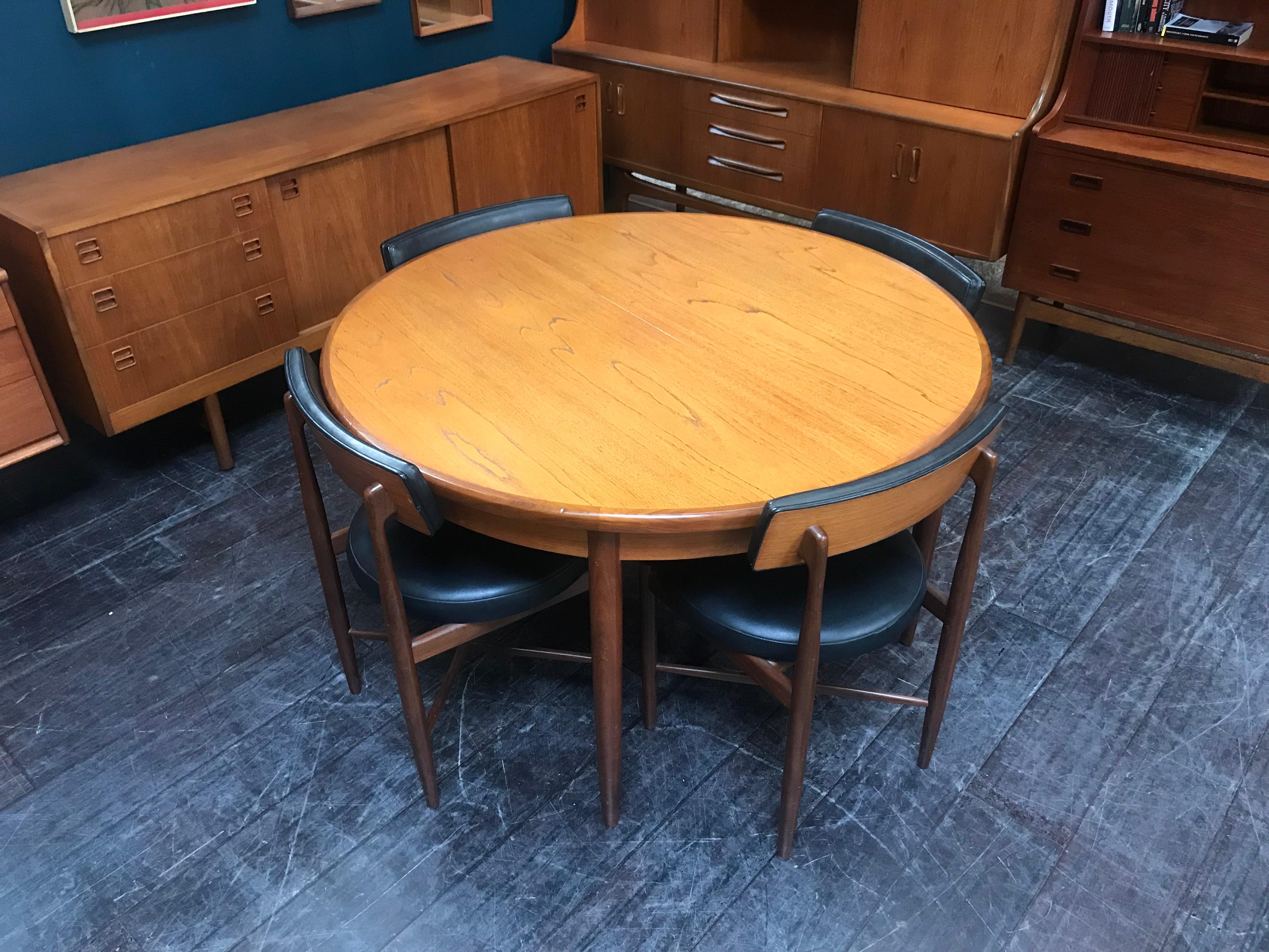 Mid-Century Modern British Midcentury Teak Dining Table G Plan with 4 Chairs by Ib Kofod-Larsen For Sale