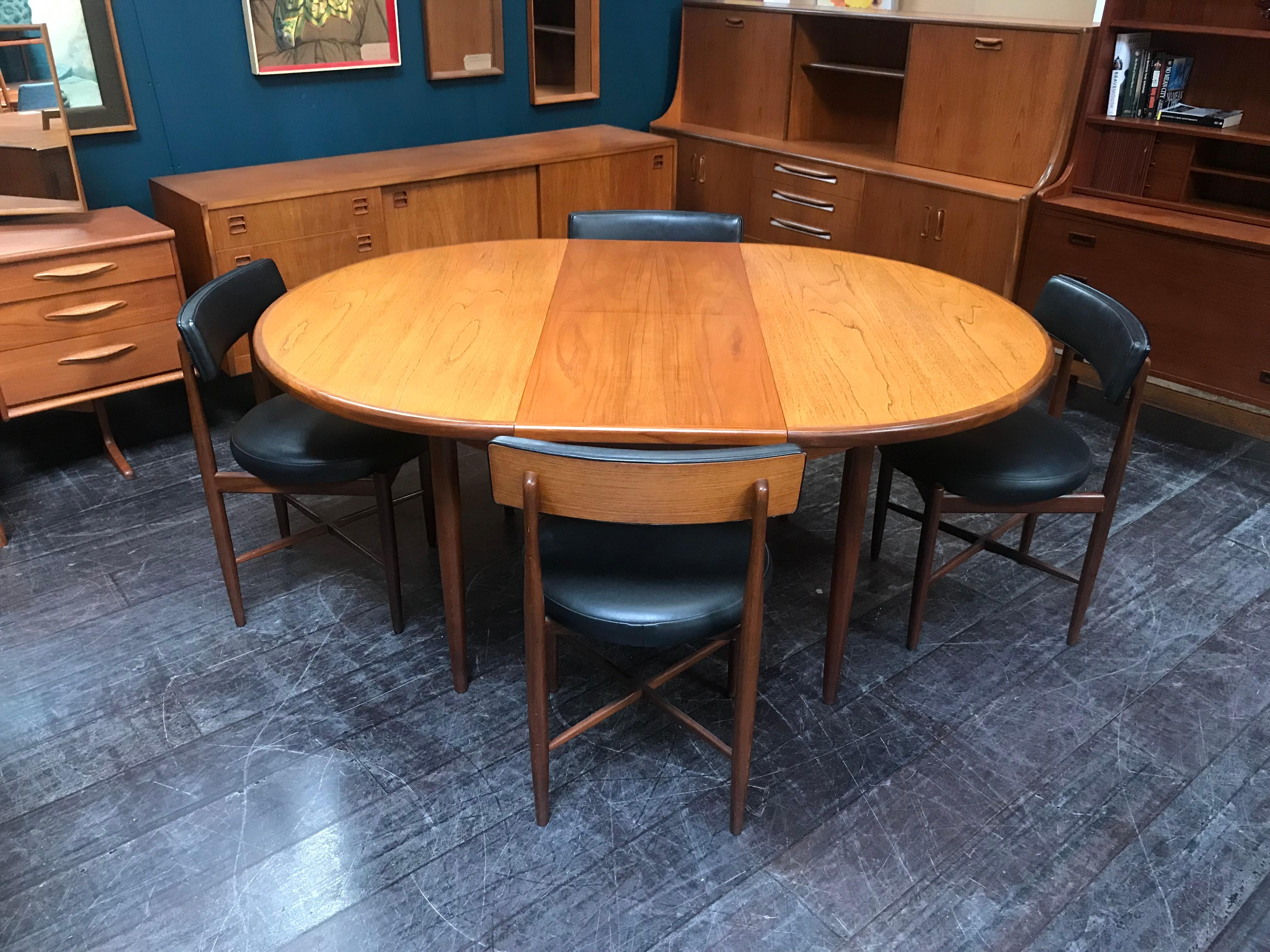 British Midcentury Teak Dining Table G Plan with 4 Chairs by Ib Kofod-Larsen For Sale 1