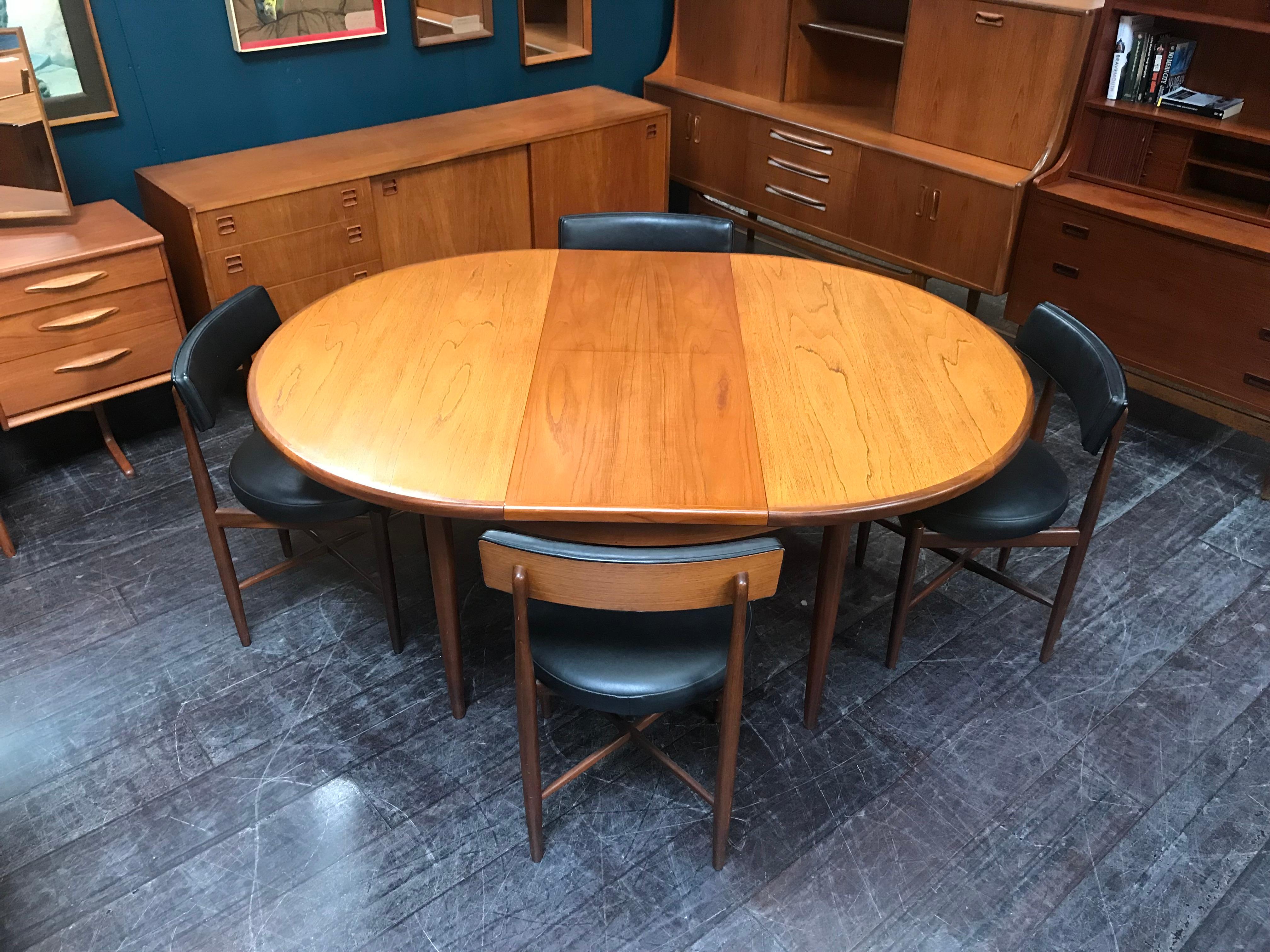 British Midcentury Teak Dining Table G Plan with 4 Chairs by Ib Kofod-Larsen For Sale 2