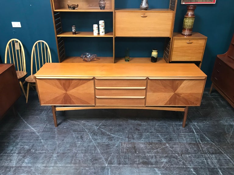 British Midcentury Teak Glengarry 'Sunburst' Sideboard by McIntosh of