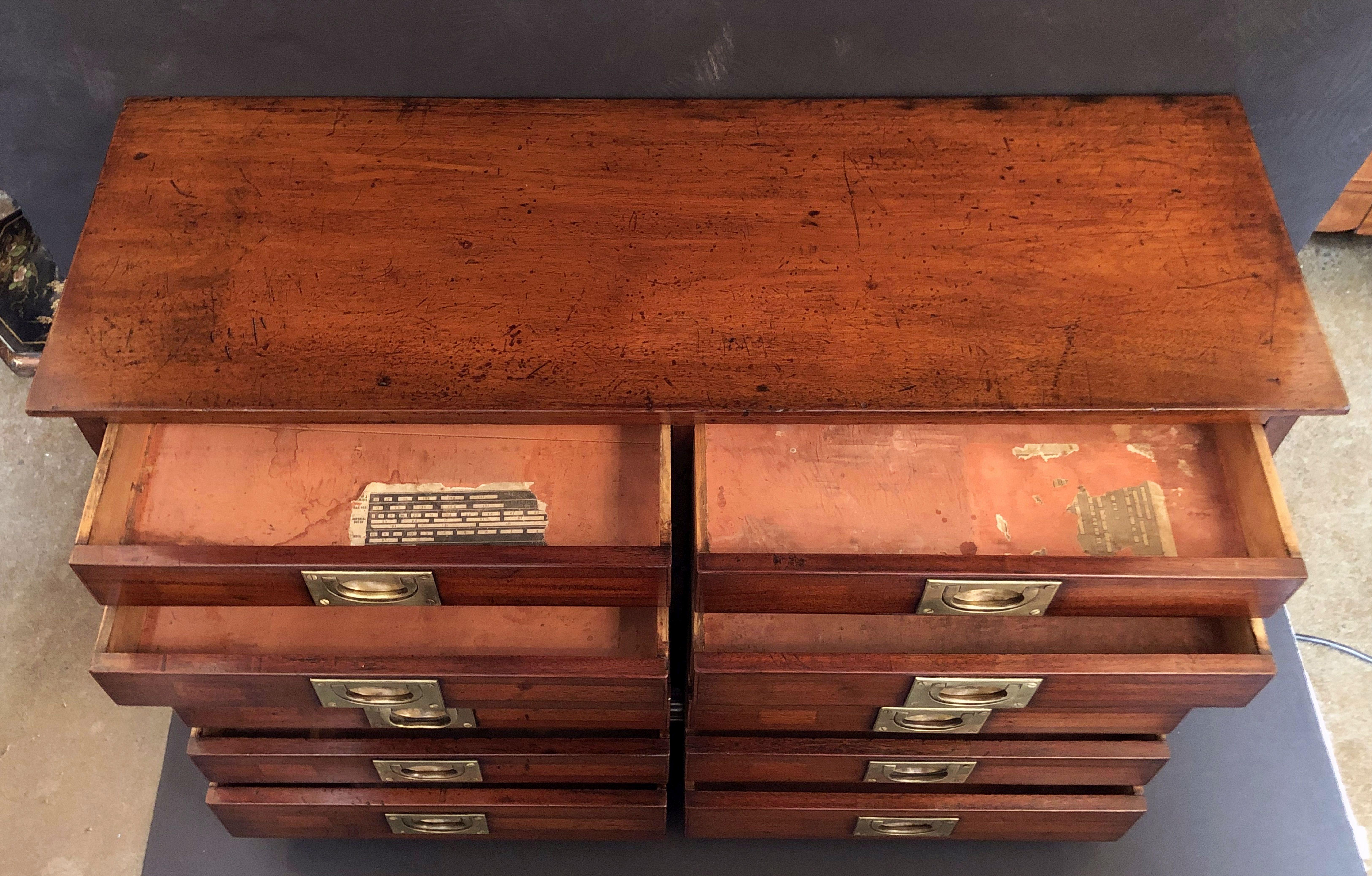 British Military Campaign Flight of Drawers with Brass Hardware 11