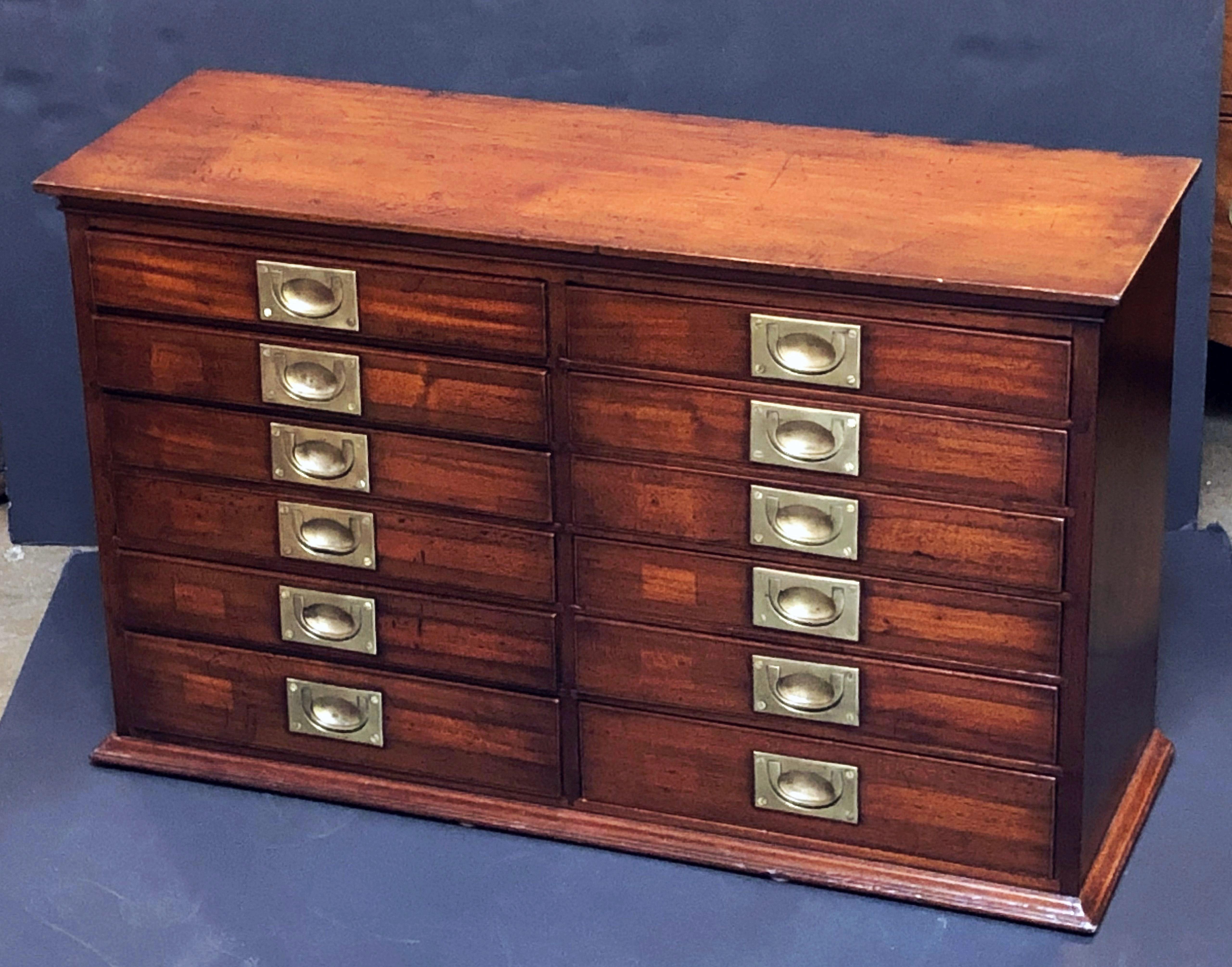 20th Century British Military Campaign Flight of Drawers with Brass Hardware