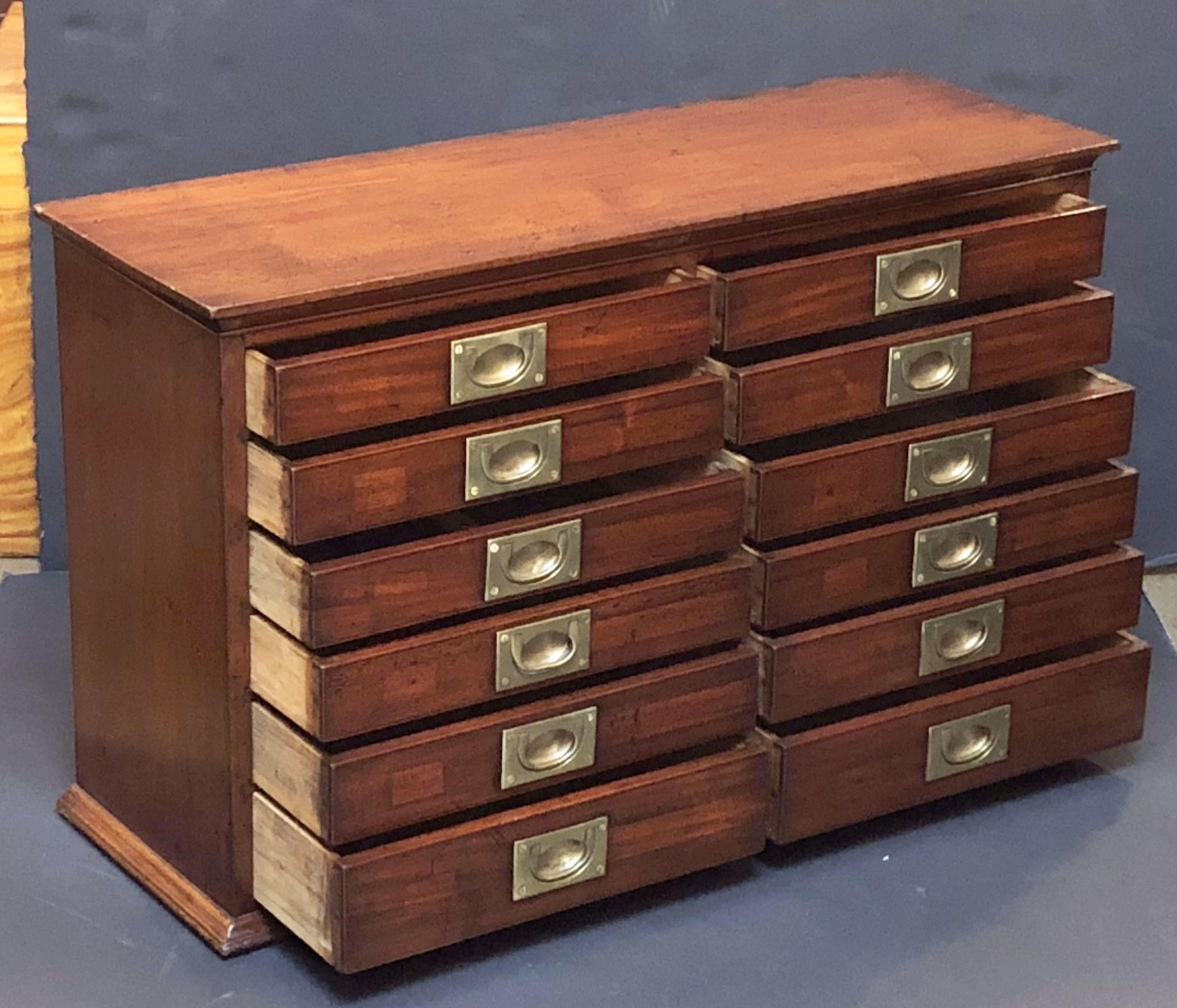 British Military Campaign Flight of Drawers with Brass Hardware 1