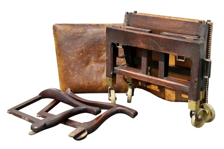 British Military Mahogany and Brass Campaign Chair For Sale at 1stdibs