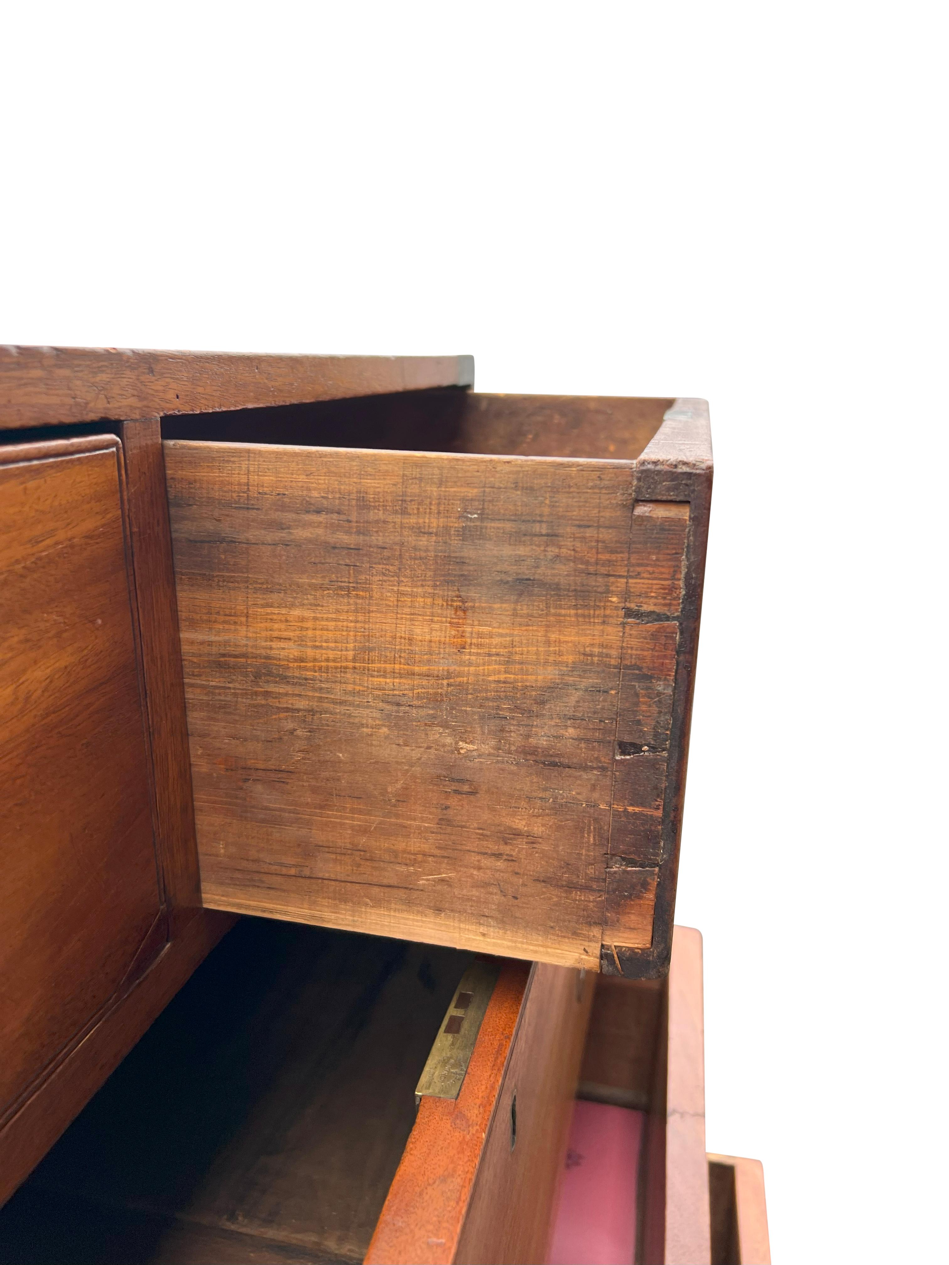 British Military Mahogany Campaign Chest For Sale 4