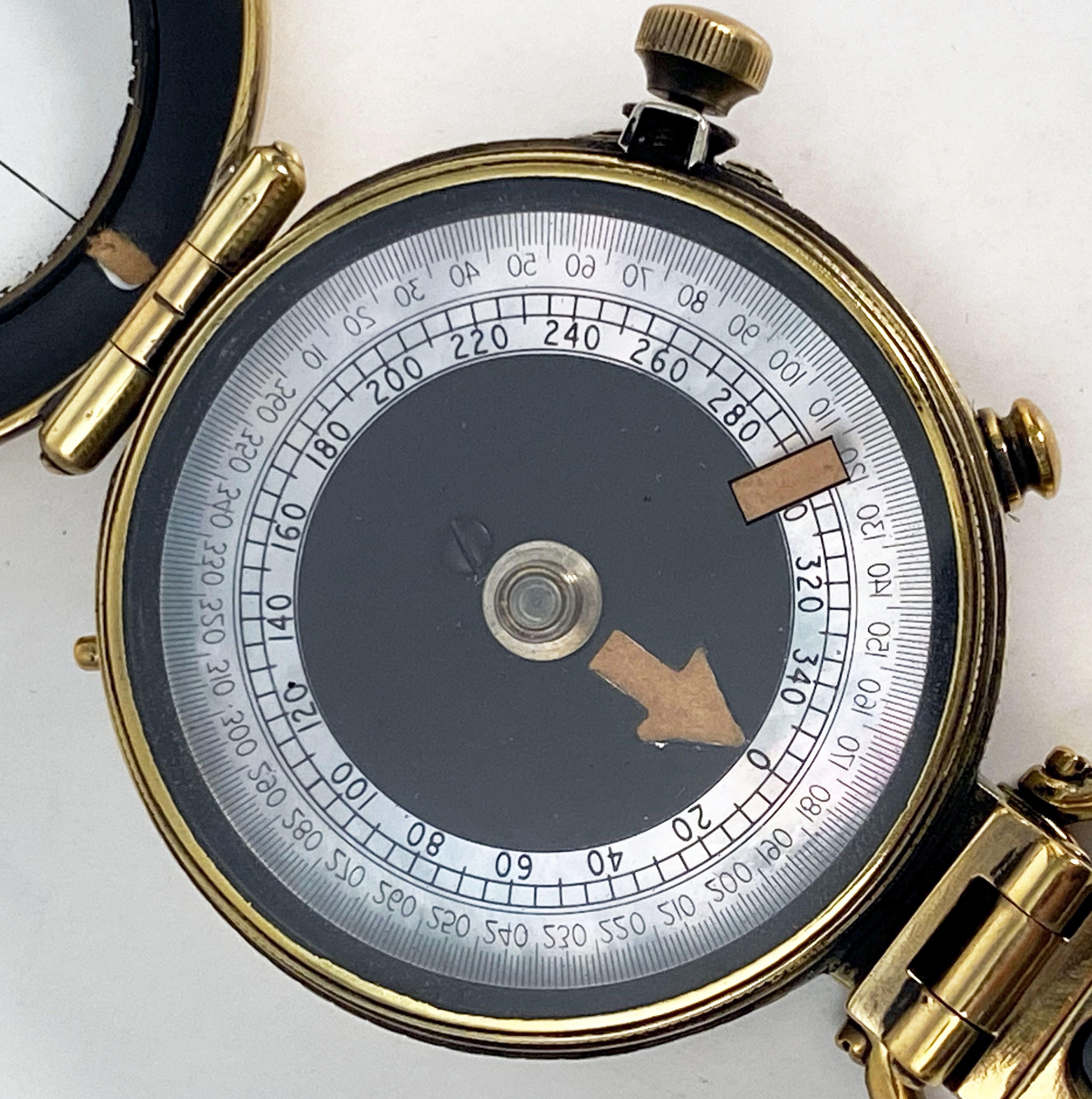 British Military Marching Compass of Brass by Glauser of London, circa 1939 2