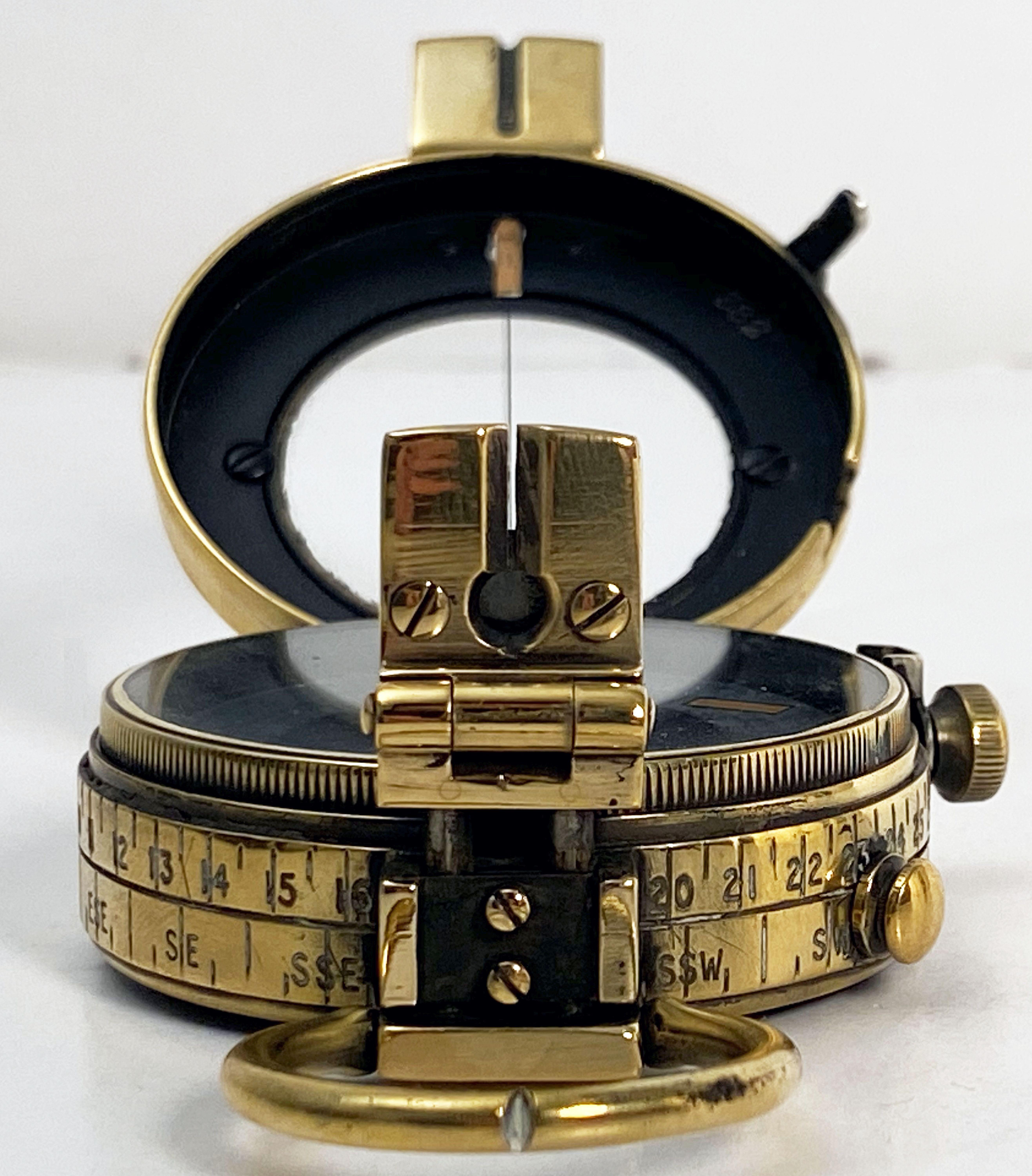 English British Military Marching Compass of Brass by Glauser of London, circa 1939