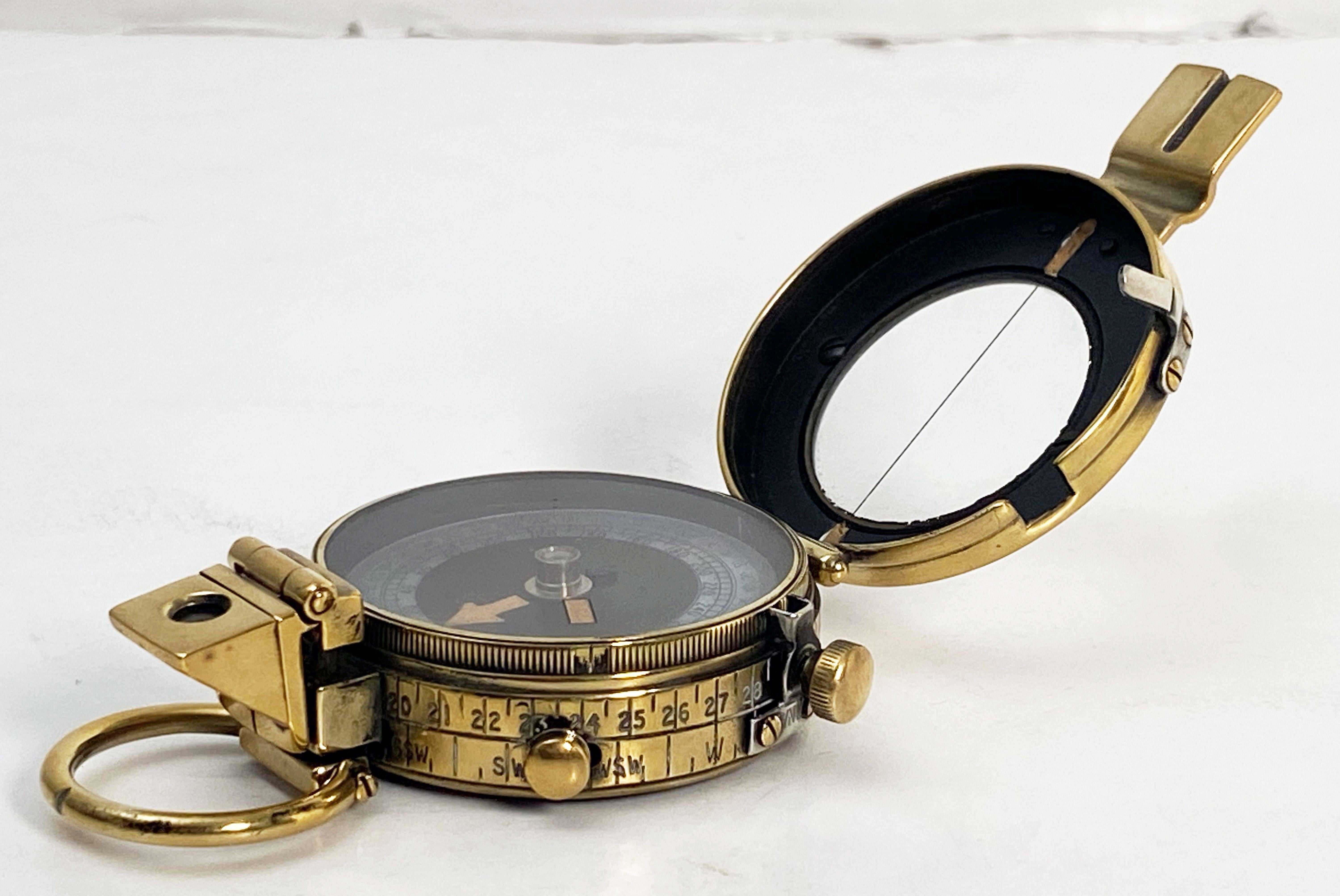 Mid-20th Century British Military Marching Compass of Brass by Glauser of London, circa 1939