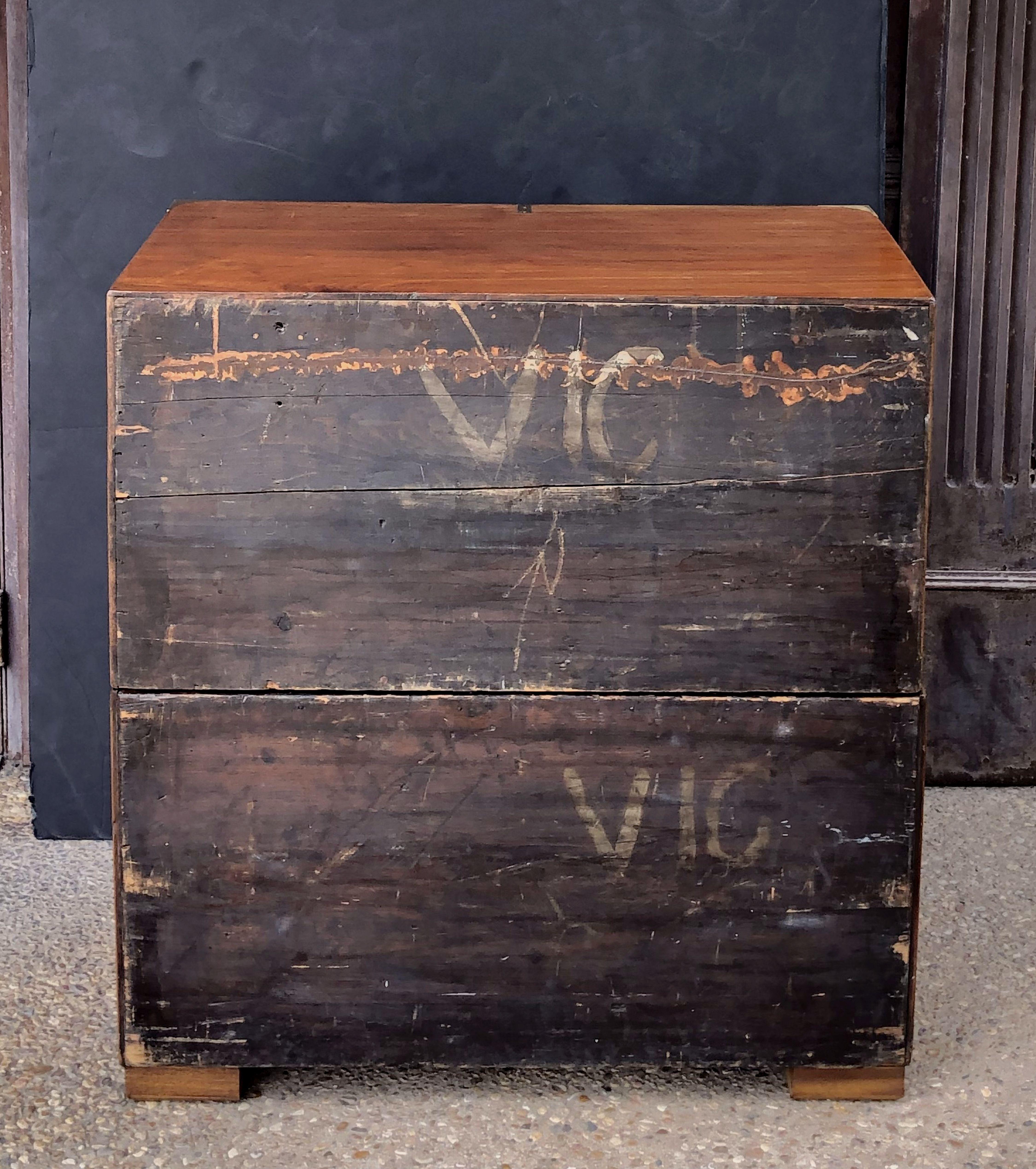 British Military Officer's Campaign Chest of Brass-Bound Oak and Mahogany 13