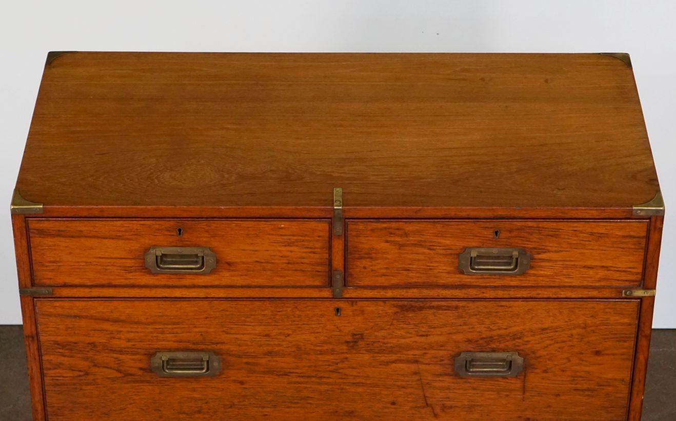 British Military Officer's Campaign Chest of Brass-Bound Teak 9