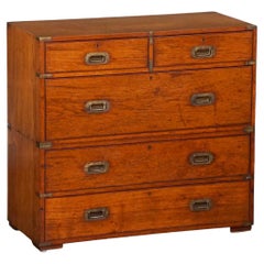 British Military Officer's Campaign Chest of Brass-Bound Teak