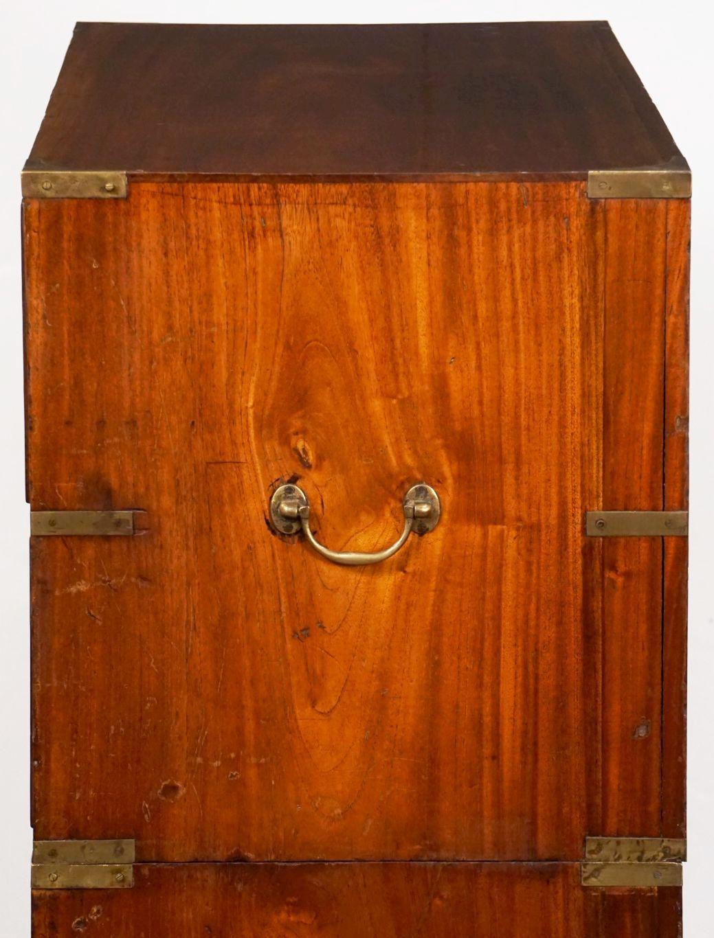 British Military Officer's Campaign Chest or Dresser of Brass-Bound Mahogany 7