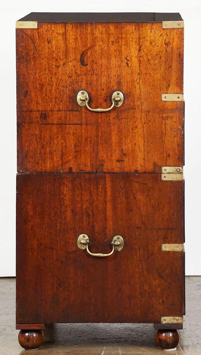 British Military Officer's Campaign Chest or Dresser of Brass-Bound Mahogany For Sale 2