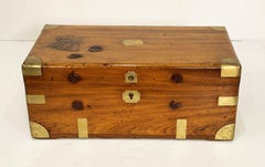 British Military Officer's Campaign Trunk of Brass-Bound Camphor